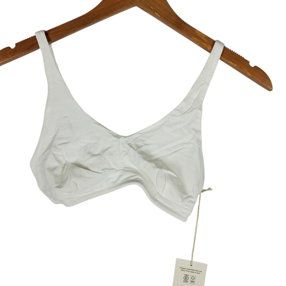 NEW Mate the Lable TENCEL Comfort Wireless U Neck Bra S White Adjustable Straps